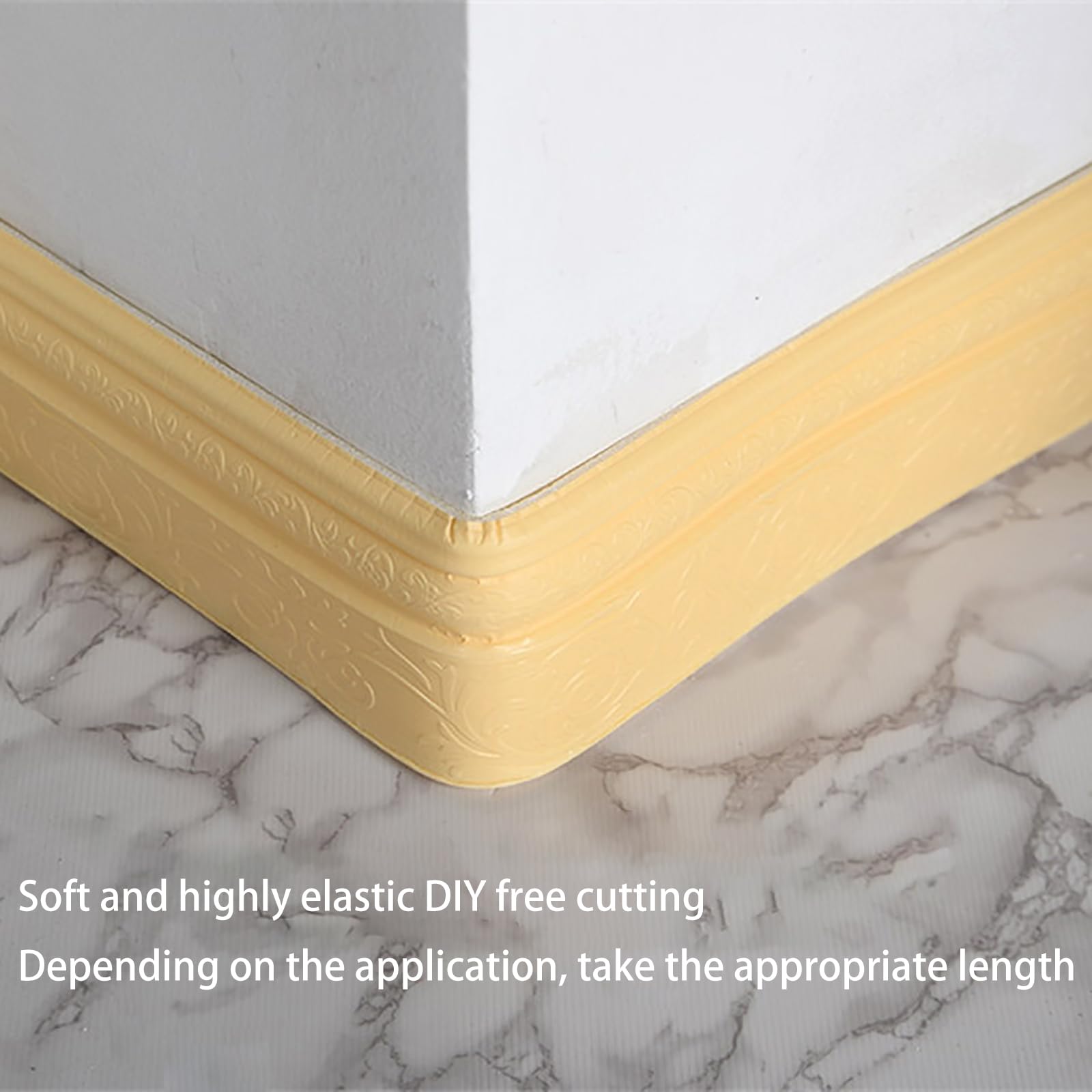 Wyciągnąć linę Listwa przypodłogowa 3D Peel And Stick 2,3 mx 8 cm złota