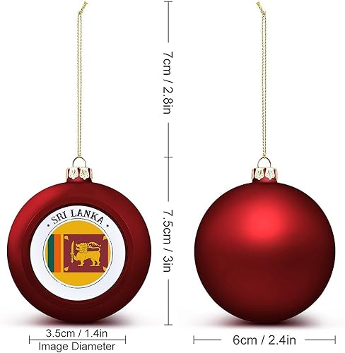 Miniatura 2 de Adorno de bola de Navidad de Sri Lanka, bandera de las naciones, adornos de bola de bandera de Sri Lanka, recuerdo colgante para Navidad,