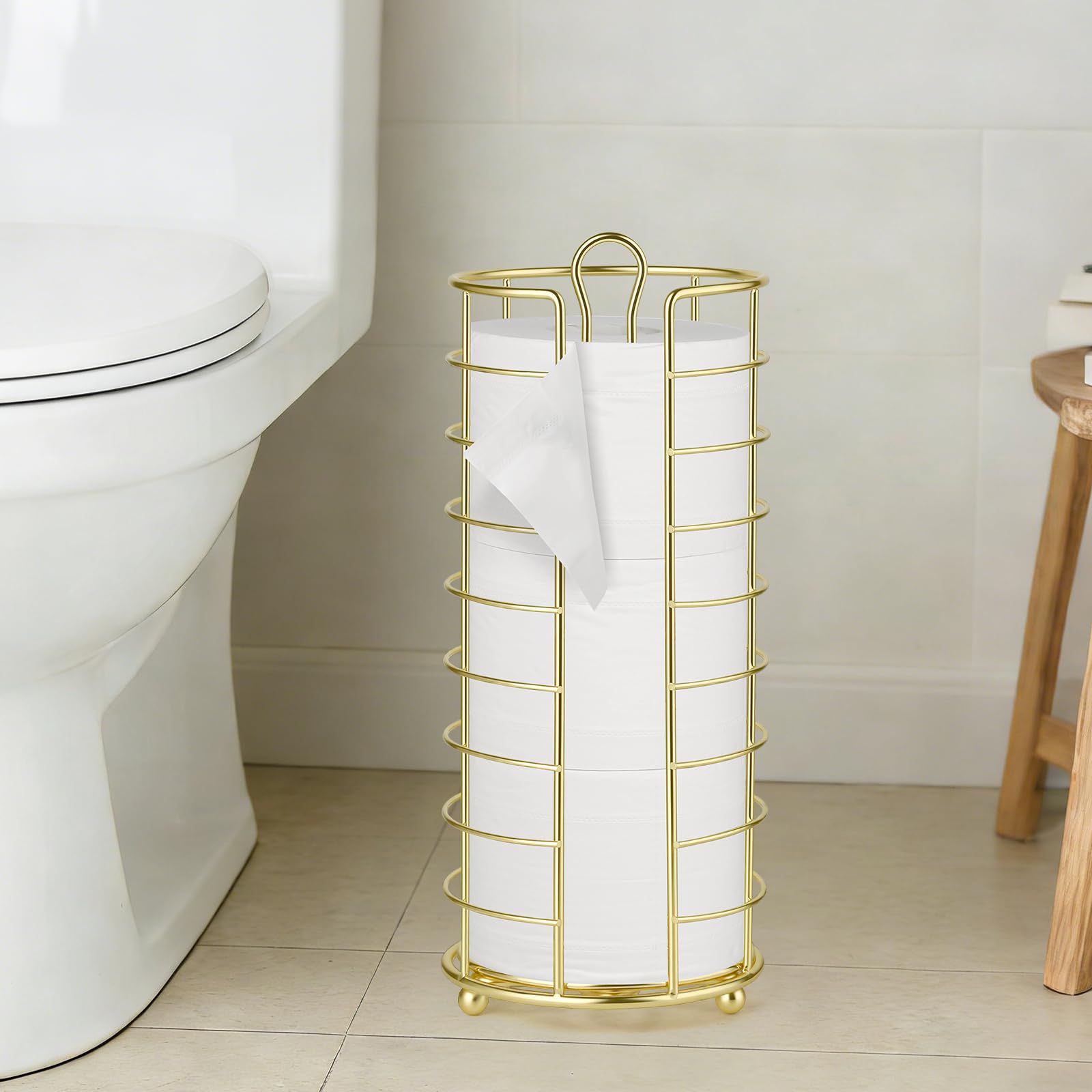 Toilet Paper Holder Stand,Freestanding,Silver — Amazon image 7