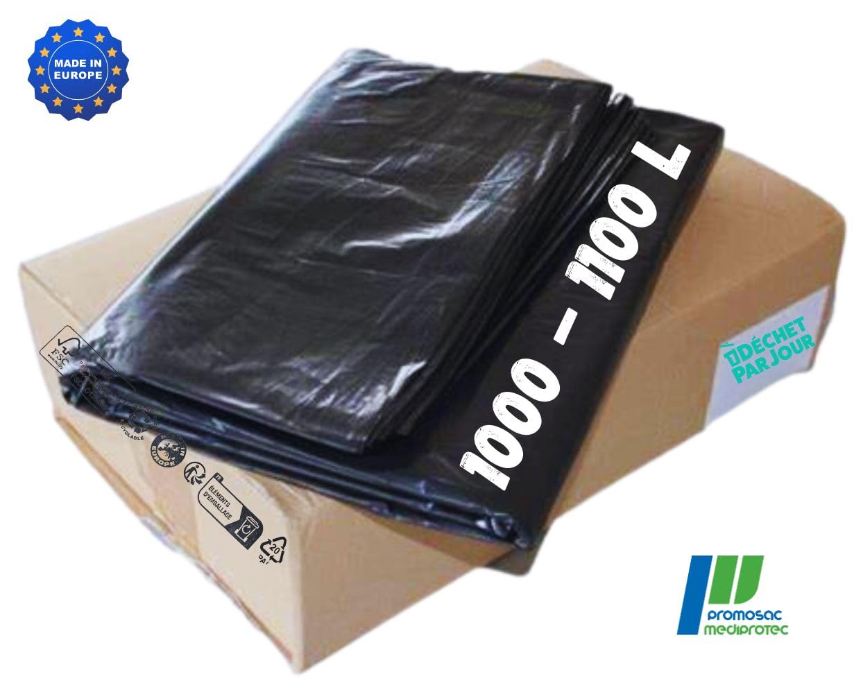 Bancale Plastica Sacchetti Spazzatura Trasparenti Plasticplace 12-16 Galloni | Alta Densità, Confezione Da 1000 Pezzi Sacchetti Trasparenti 12-16 Galloni
