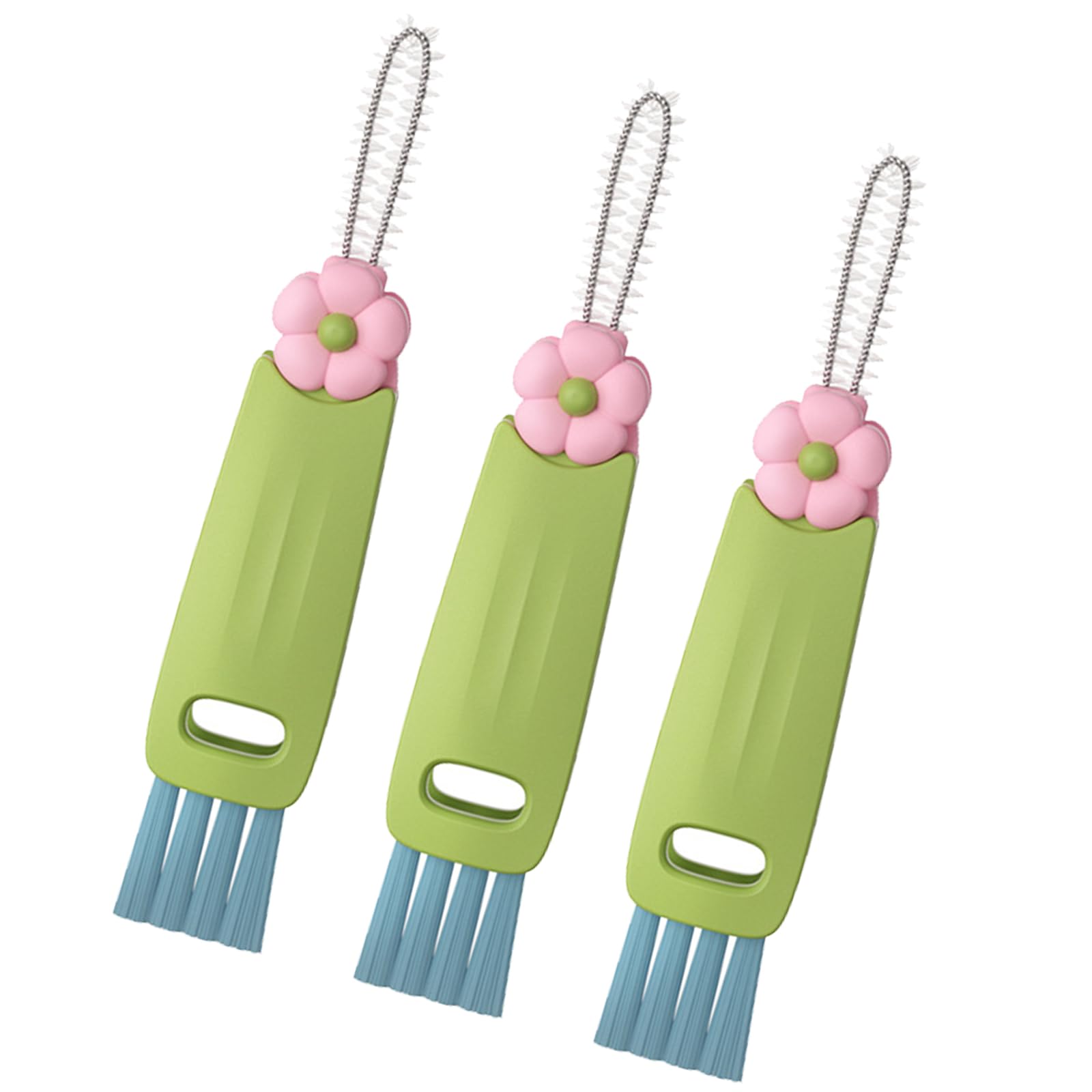 Xjdzineq Portable 3 Function Bottle Caps Scrubber with Dense Bristles for Stubborn Stain Kitchens Essential Cup Lid Scrubber