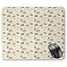 Produktbild Pad Maus Unterlage,Gummiunterseite Mausmatte,Gaming Mausepad,Floral Mouse Pad,Curlicue Graceful Flowers Zeichnung Auf Elfenbein Peacock Green Eggshell Sand Brown Und Dark Taupe Desktop Mousemat,Smoo