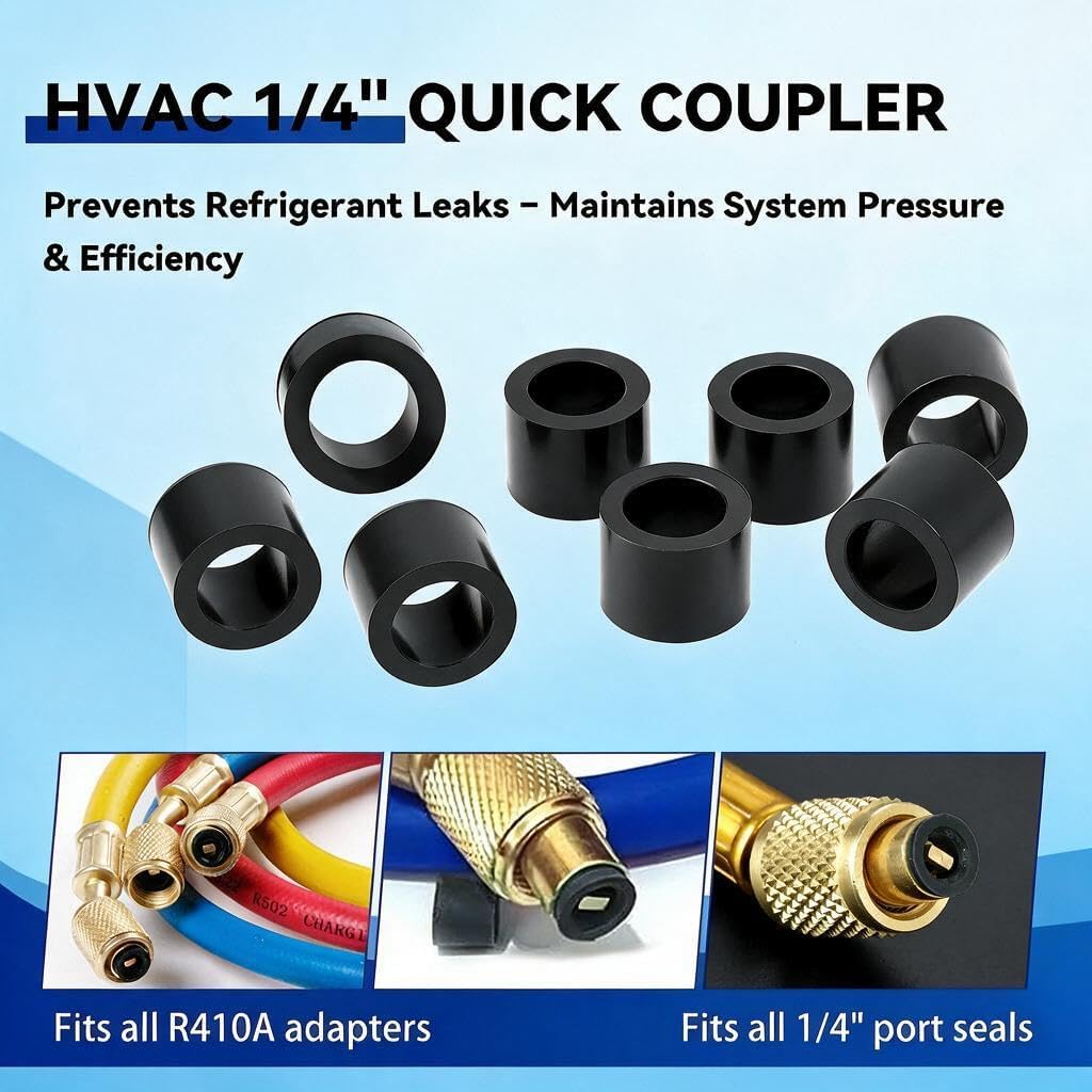 1/4 Inch Hose Gaskets for HVAC Refrigerant Hoses, 50 Pack Replacement
