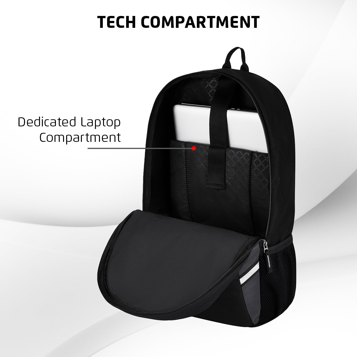 Safari Nudge Laptop Backpack for men & women, school bag for boys and girls, college bag, office bag, travel bag, 3 compartments, Bottle holder, Front pocket, Color Black — Amazon image 4