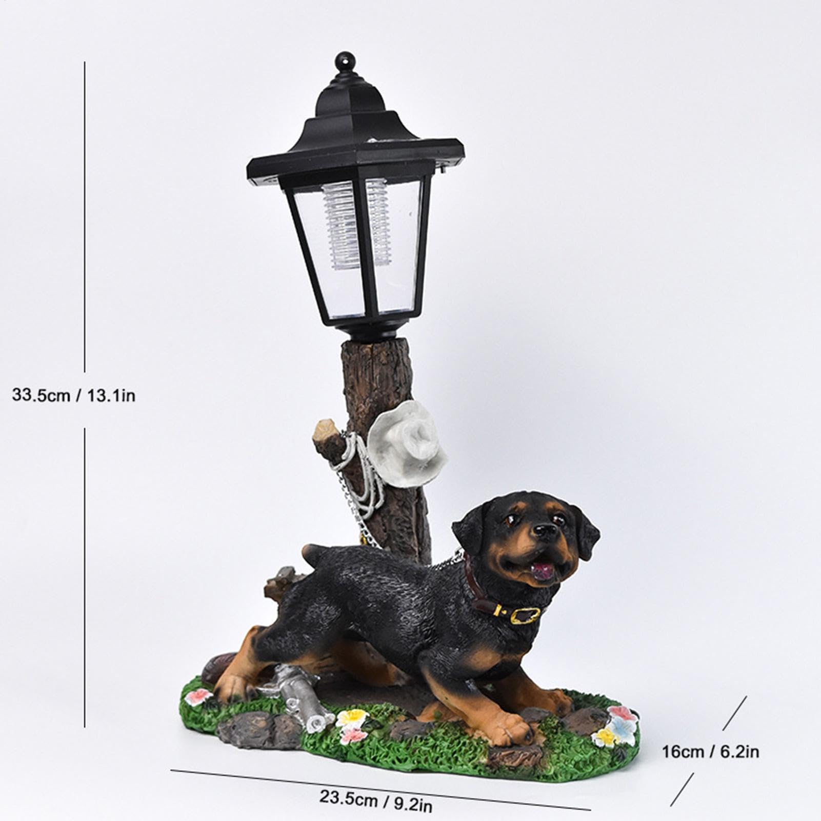 Statua Da Giardino Cane Con Luce Statuetta Solare Unica Animale Decorativa