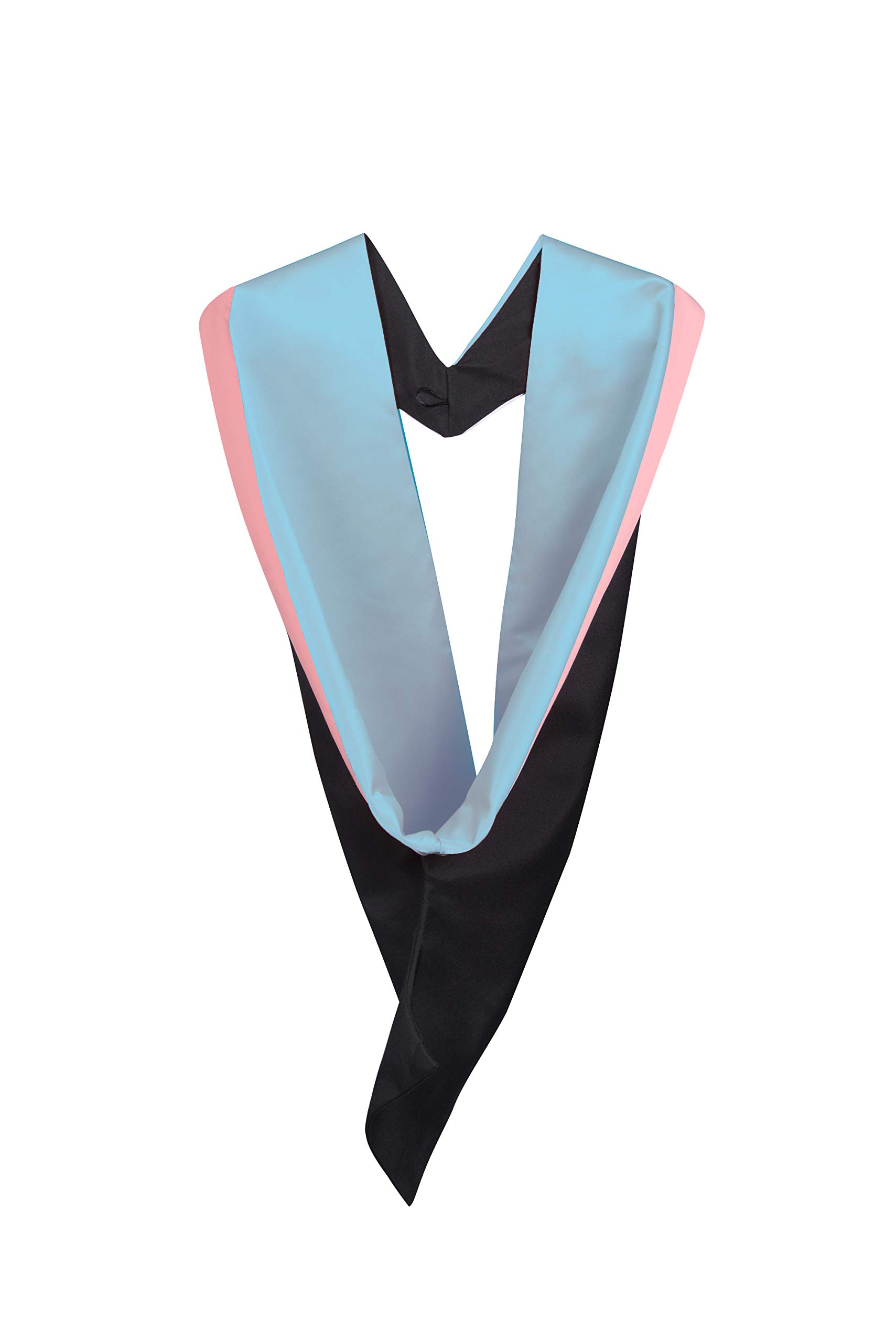 Evs Evess Unisex Sky Blue With Pink Rim University Academic Graduation Hood (Bachelor) - Hood Only (Sky Blue With Pink Rim)