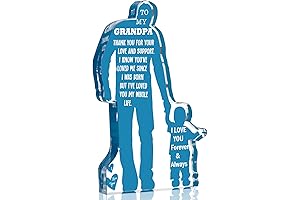 Sentimental Christmas Present for Grandpa from Grandson: 'Best Grandpa Ever' Acrylic Plaque