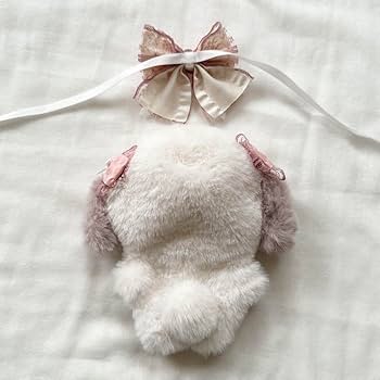 【約16cm 】手が動く♡肉球おすわりぬい服 ピンク×ホワイト垂れ耳うさぎ 約16cm 】手が動く♡肉球おすわりぬい服 ピンク×ホワイト垂れ耳