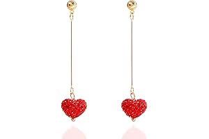 Romantic Heart Drop Earrings for Valentine's Day