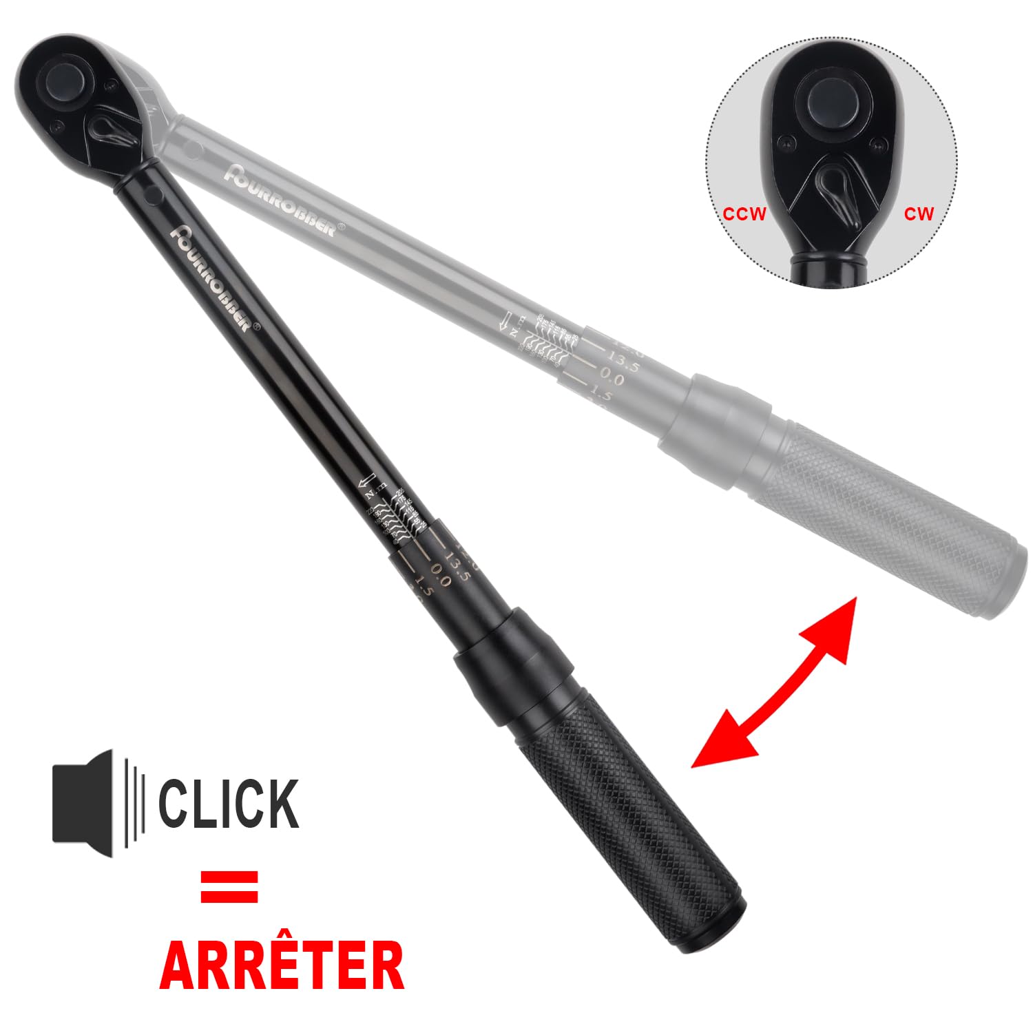 1/2" Clé Dynamométrique 25-220 Nm Précision ±4% | pour Autos,Camion,Motos vélos