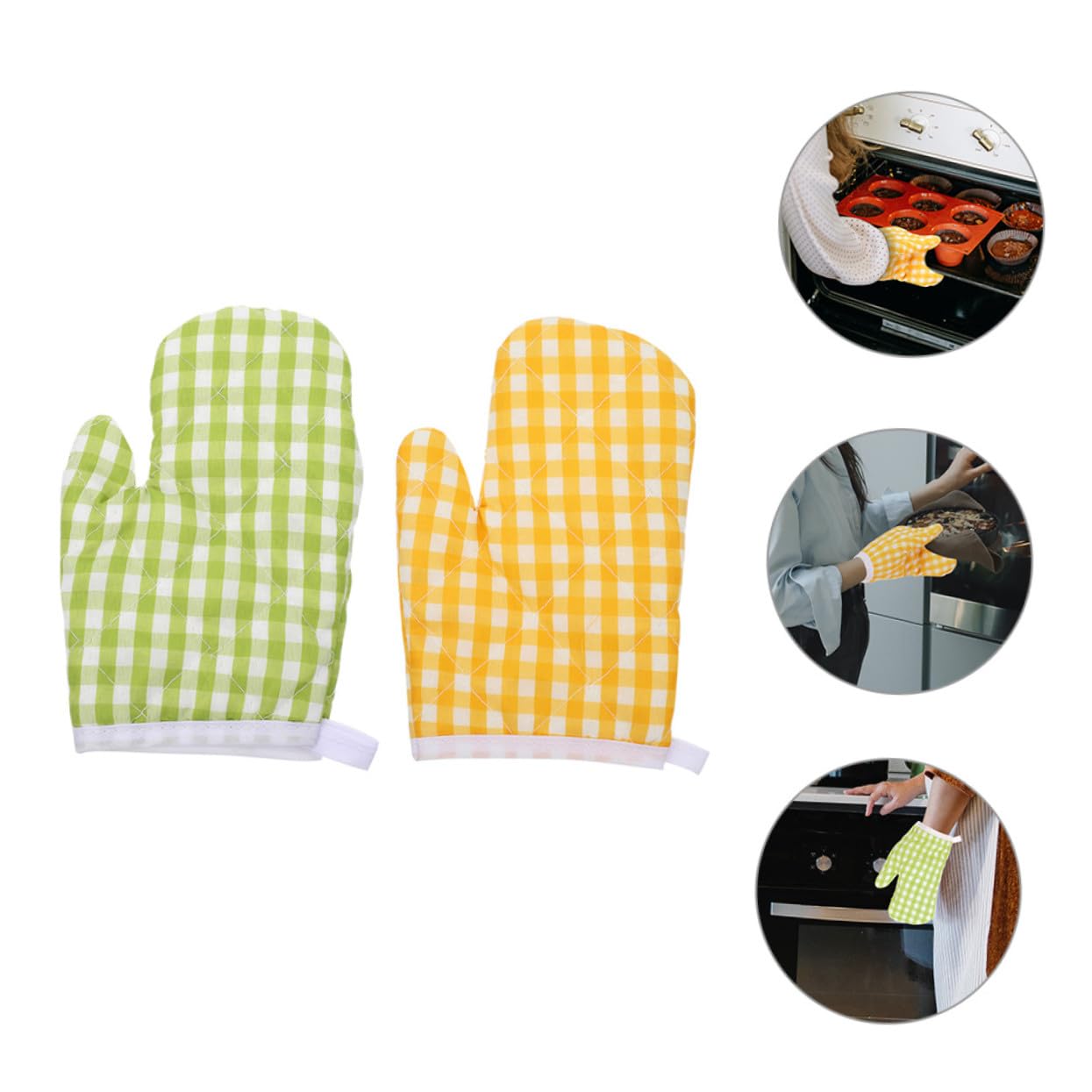 Maniques Cuisine Four en Polyester, Résistantes la Chaleur, Lavables en Machine, Pack de 2 Cuisson Grill