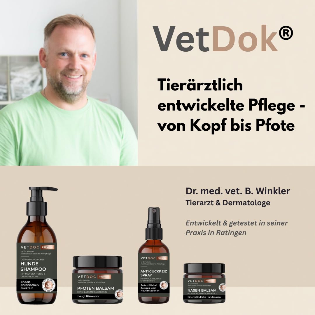 by Dr. Winkler dermatologisches Hundeshampoo – Fellpflege Hund mit Manuka-Honig & Chlorhexidin – für alle Hunderassen, Welpen & speziell Allergiker – 250ml