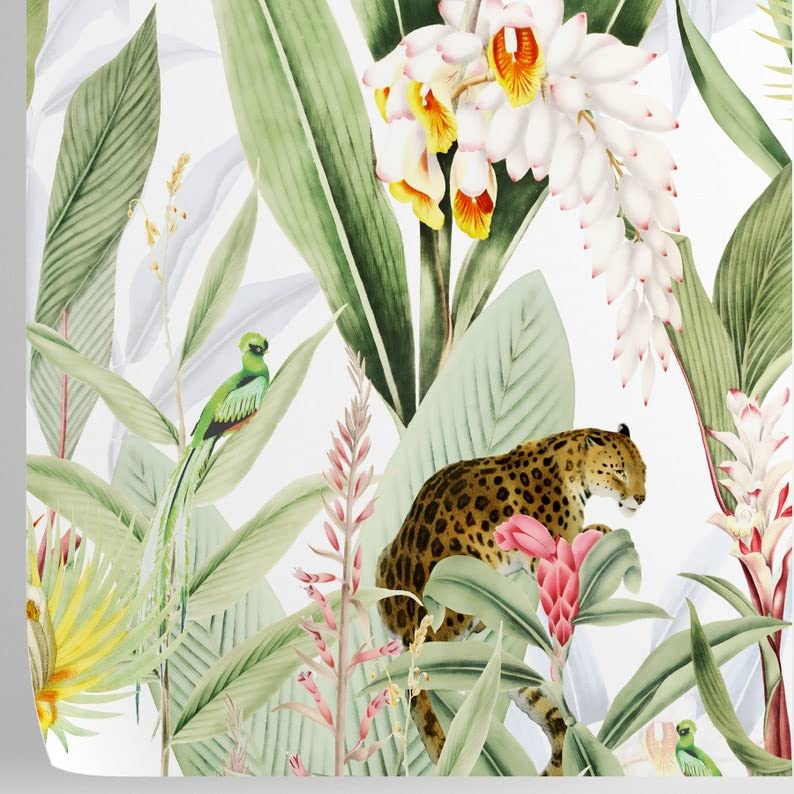 Papier peint tropical écologique sans solvant W4B : revêtement mural facile à appliquer 5.5m²