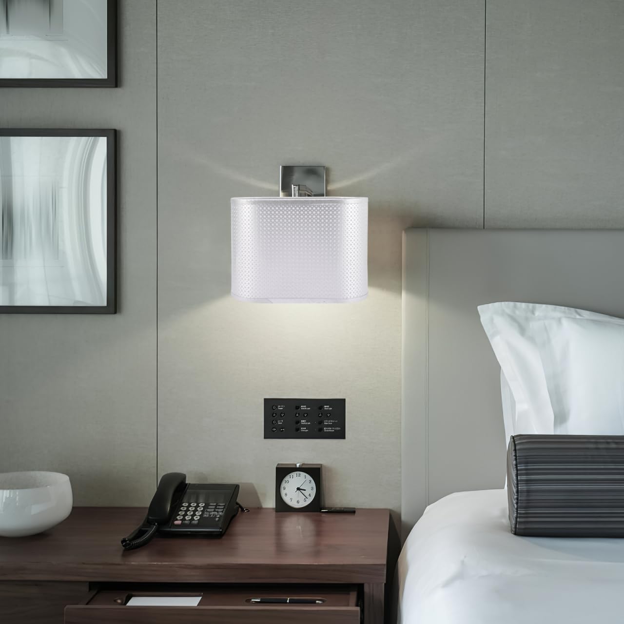 Pantalla de lámpara de hotel para lámparas de mesa y pie - Pantalla de luz de tela para el hogar y el hotel - Pantalla delicada 5