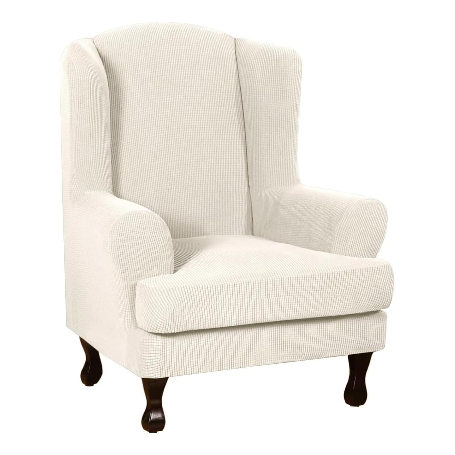 Photo 1 of INFLAG Wing Back Chair Slipcovers, Stretch Spandex Wingback Chair Covers Sofa Slipcover Washable Chair Covers Armchair for Living Room and Bedroom (Beige)