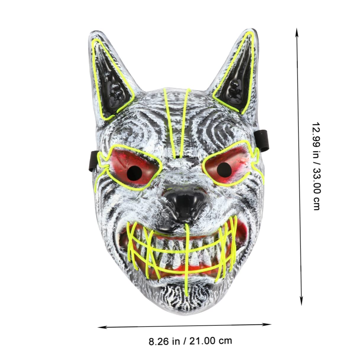 BESTonZON 2pièces Masque Halloween Led Effrayant Pour Fête Masque Complet De Loup Et Festive Non Éclairé Unique Confortable à Porter