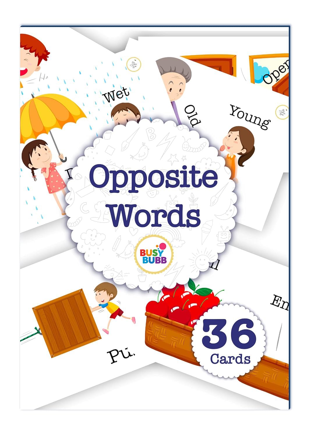 Opposite Words Flash Cards | 36 Laminated Cards | Age Group: 2-4 Years | Science Educational & Fun Activity for Kids-image-3