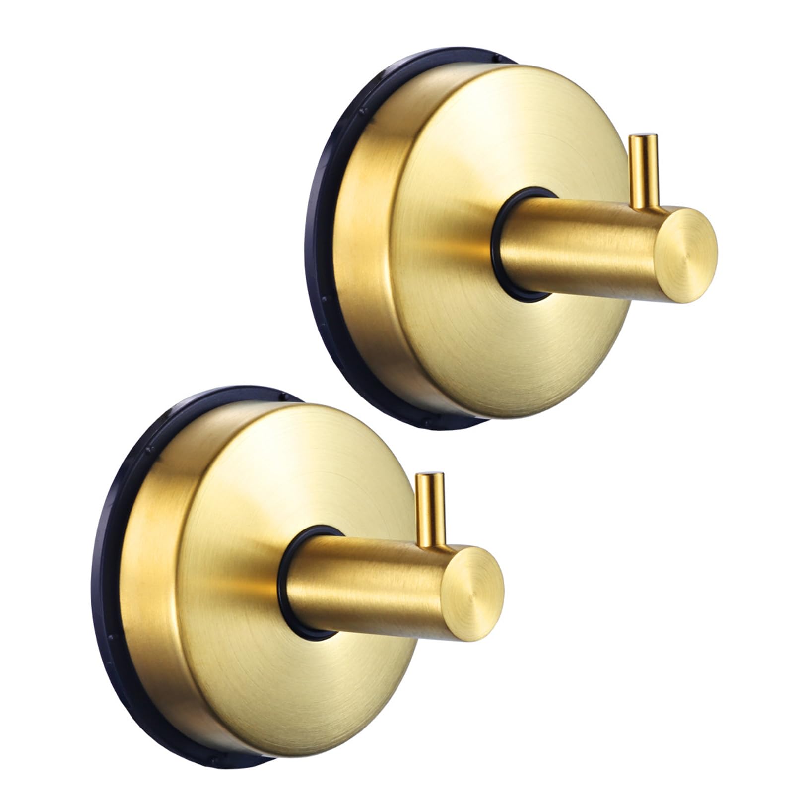 Msioytog of 2 Stainless Steel Suction Cup Hooks Waterproof and Removable Hook for Bathroom or Kitchen Coat and Hat Hangers Suction Hooks