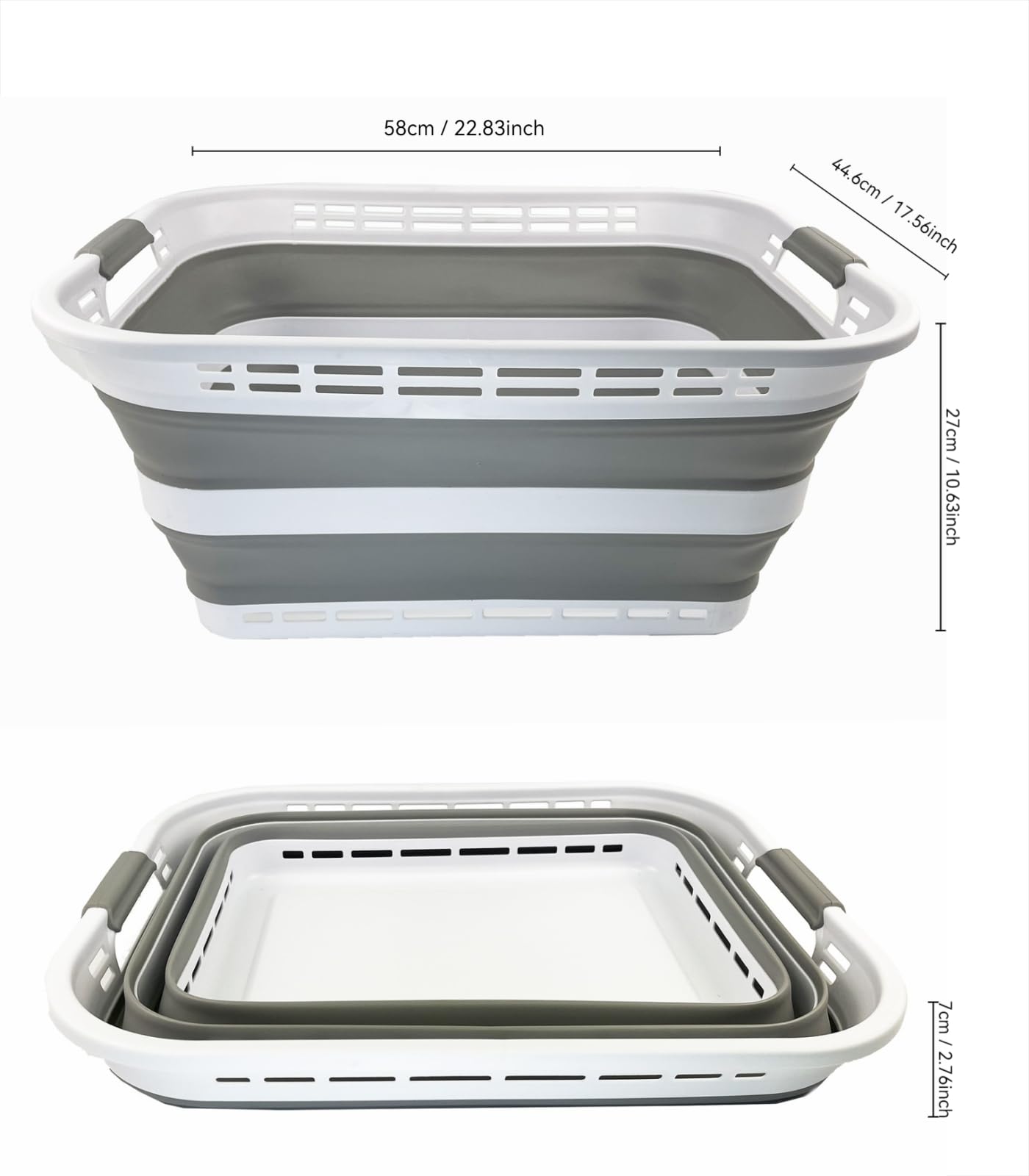 SAMMART 42L opvouwbare plastic wasmand - opvouwbare pop-up