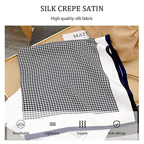 Silk Scarf Women Houndstooth Square Scarf Soft Mulberry Silk Kerchief Business Style Neck Scarf Fashion Decoration4