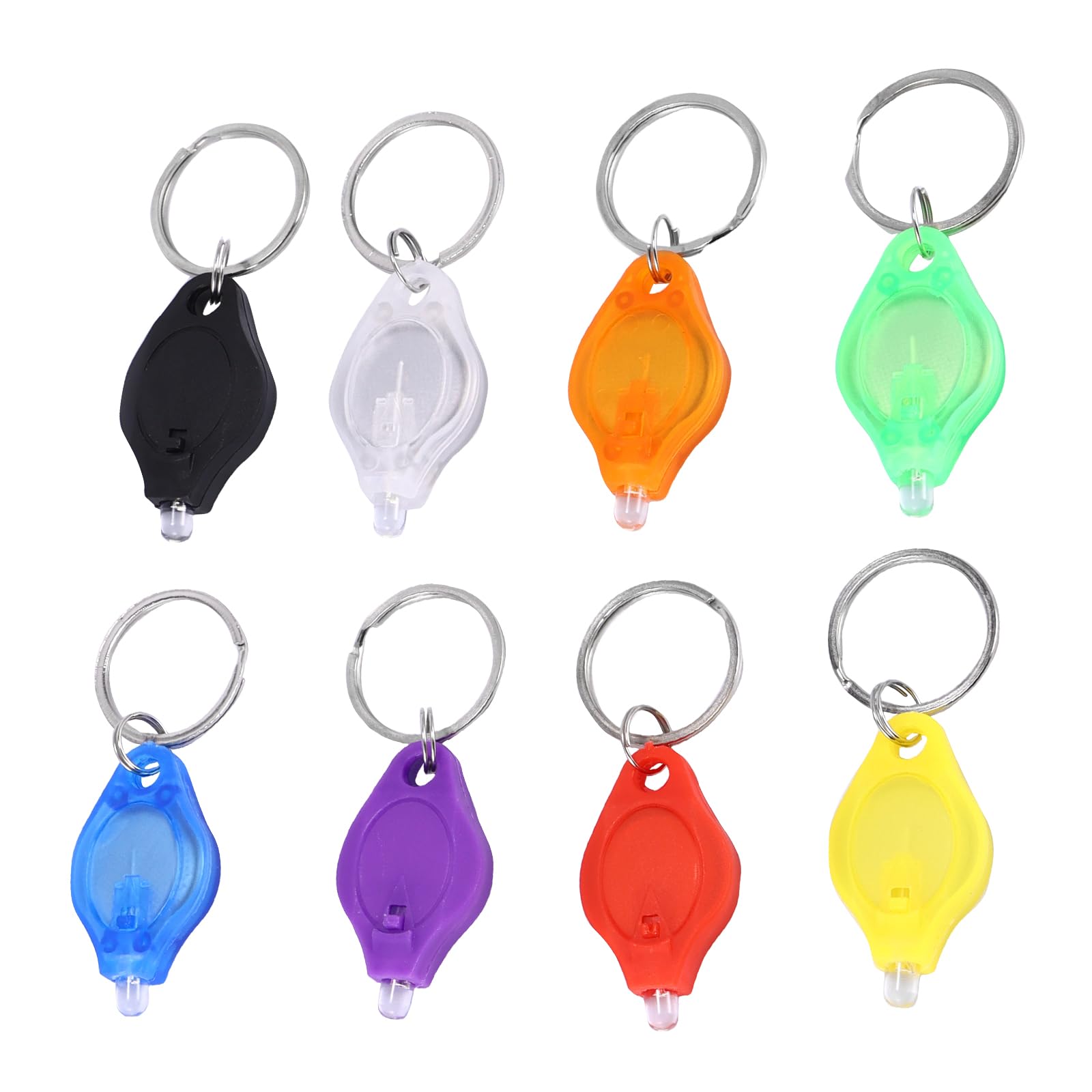 8PCS Key Chain LED Light, Portable Keyring Flashlight, Ultra Bright Mini Torch Keyring, Mini Cob Flashlight 2 Light Modes, Multifunctional Keychain Emergency Light for Camping Traveling, White Light