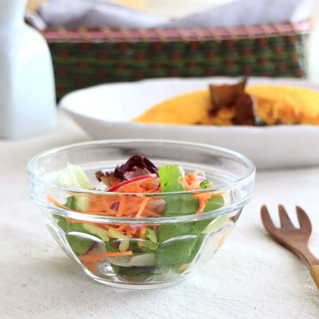 Amazon.co.jp cerapockke フレッシュサラダボウル 12cm スタッキング 重ね収納 ボウル ボール 小鉢 中鉢 ガラス