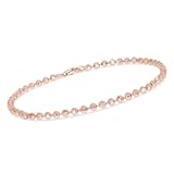 Bead Bracelet Jewelry For Women Italian Crafted 2&period;4MM 7 Inches In 14K White&comma; Rose Or Yellow Gold Plated Sterling Silver With Lobster claw lock Gift For Her