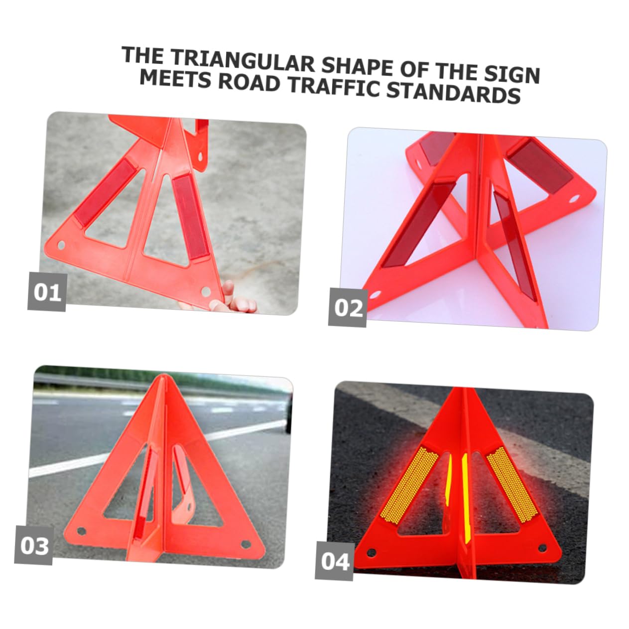 3 piezas Triángulos de Seguridad Reflectantes para Emergencias de Coche de Advertencia Plegables para Inspecciones y Situaciones de Avería Diseño Conveniente para Almacenamiento