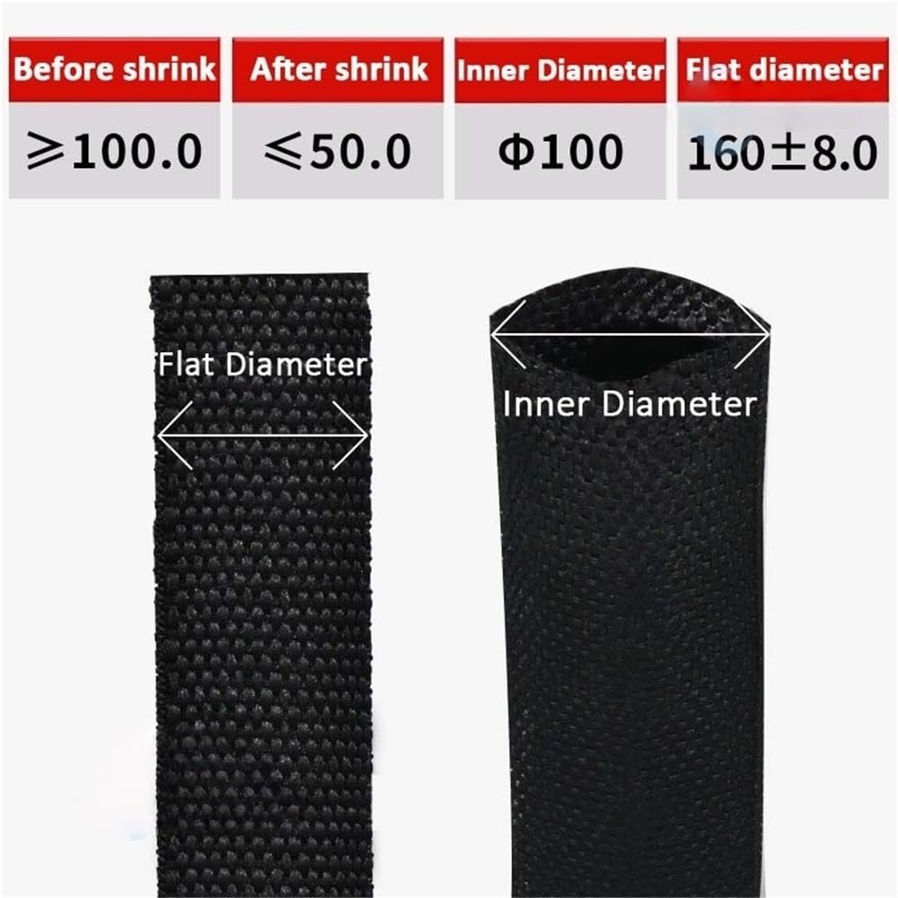 Dehnbarer PET-Geflechtschlauch Geflochtene Kabelhülse, Schrumpfschlauch, PET-Kabelschutz, 6–100 mm, 1–100 m(100MM*3METERS)