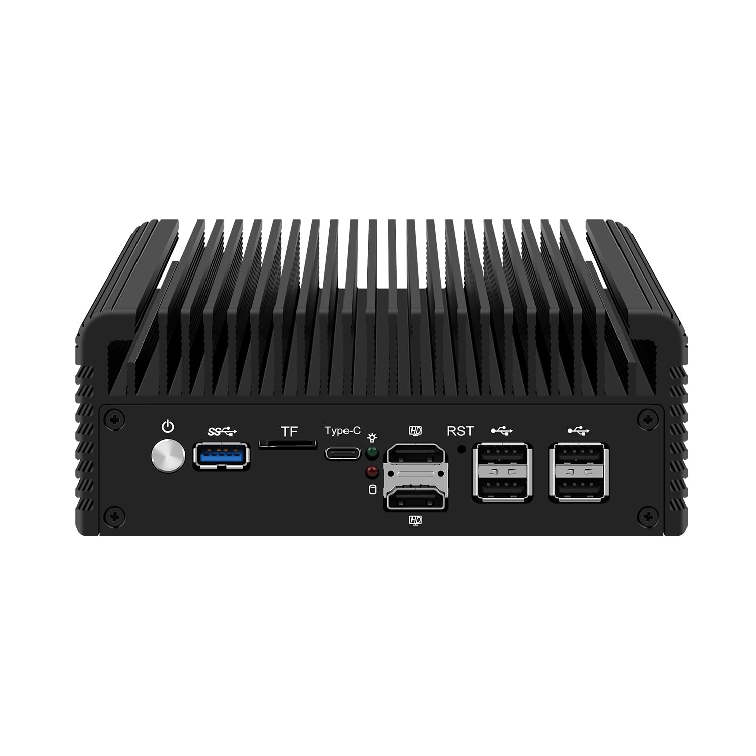 HUNSN Micro Firewall Appliance, Mini PC, PFSense, Mikrotik, OPNsense, VPN, Router PC, Twin Lake 13th Gen N150, RJ46, 6 x 2.5GbE I226-V, 2 x HDMI2.1, TF, Type-C, 16G DDR5 RAM, 128G SSD