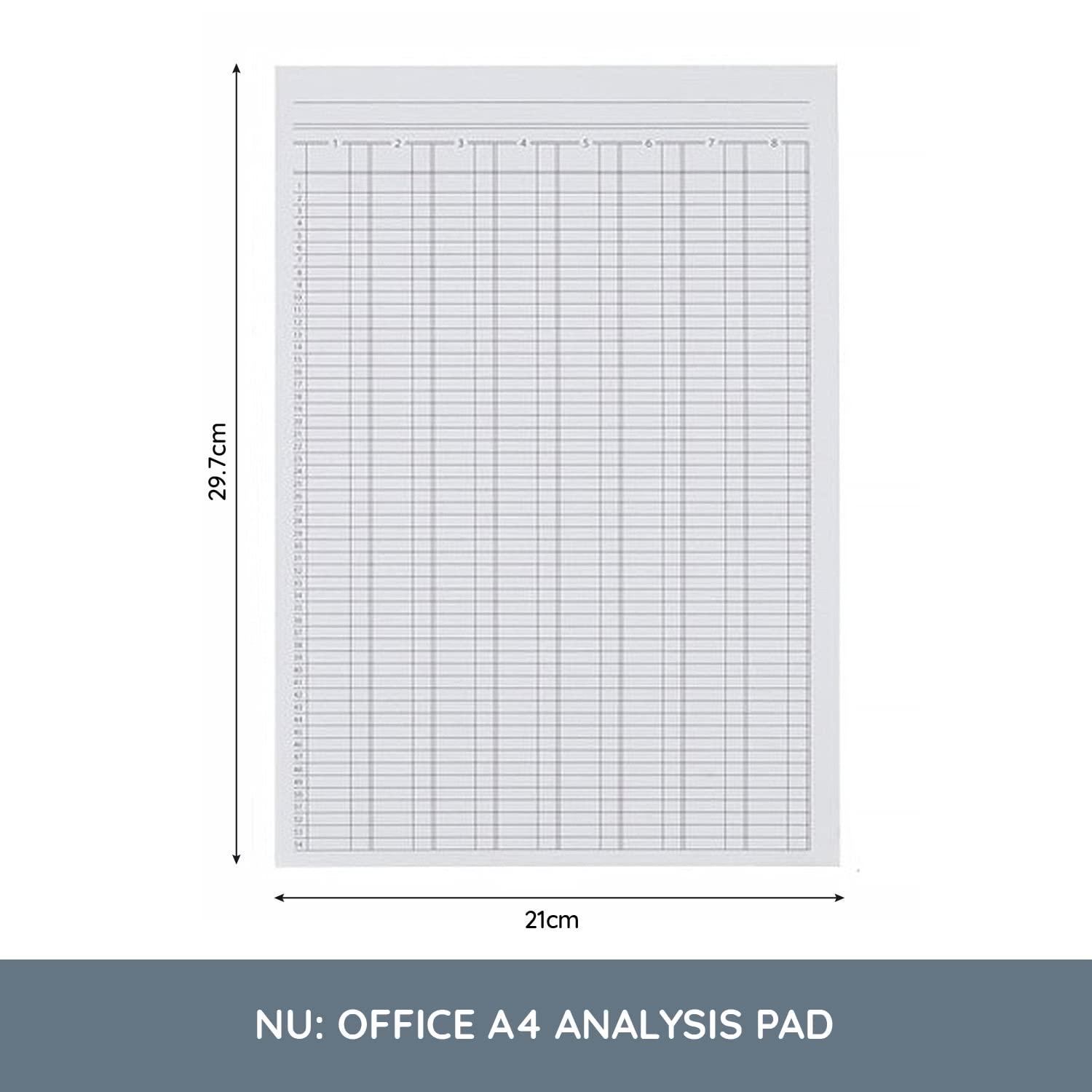 Nu Office Lot de 5 blocs d'analyse 8 colonnes A4