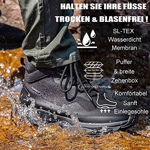 SHULOOK Wandelschoenen voor heren, waterdicht, outdoor, licht, ademend, trekkingschoenen voor heren, reizen, high rise, wandellaarzen, antislip, camping, vissen, hiking boot - Image 4