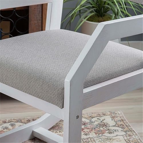 Miniatura 5 de Linon Warley Silla base de trineo de dos posiciones de madera maciza de grado comercial, color blanco