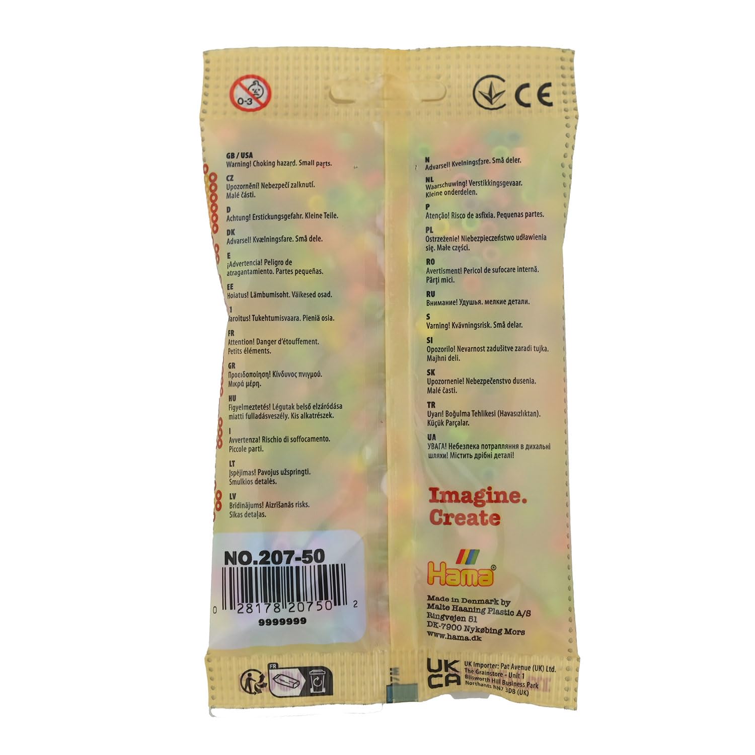 Hama Perlen 207-50 Ironing Beads Bag with Approx. 1,000 Colourful Midi Craft Beads with Diameter 5 mm in Pastel Mix, Creative Craft Fun for Young and Old