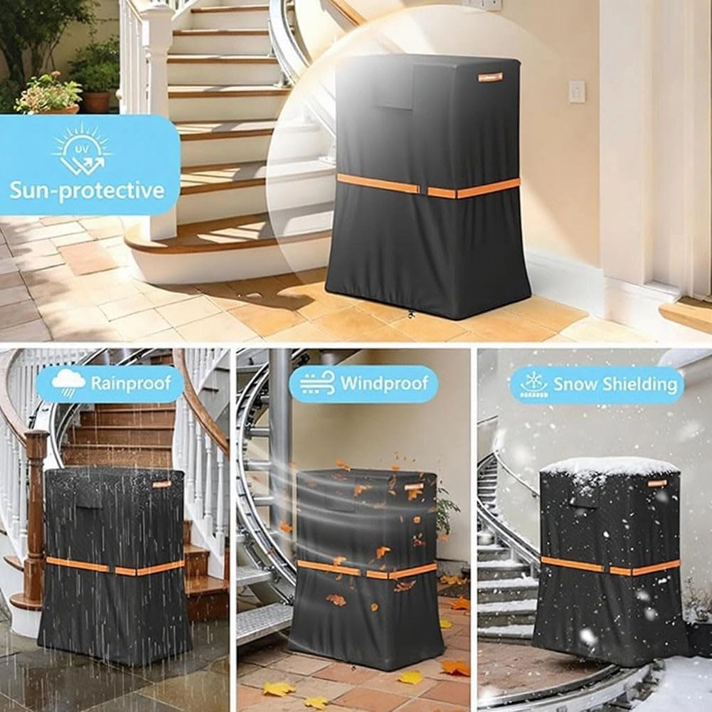 Housse de protection imperméable pour monte-escalier - Pour extérieur et intérieur - Anti-poussière - En tissu Oxford - Pour élévateur d'escalier (420D)