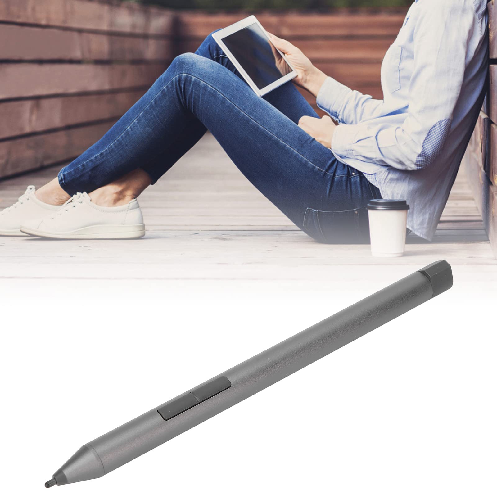 ASHATA Penna Stilo Digitale Con Rilevamento Inclinazione E Bluetooth - 4096 Livelli Di Pressione, Compatibile Con IdeaPad Flex 5 15 - Grigio - 5