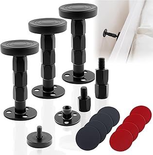 GJC 4-Pack Adjustable Threaded Anti-Shake Tool for Bed Frames with Upgraded Headboard Stoppers & Free Furniture Pads - Easy Installation for Headboards, Cabinets, Sofas (1.0-4.0in)