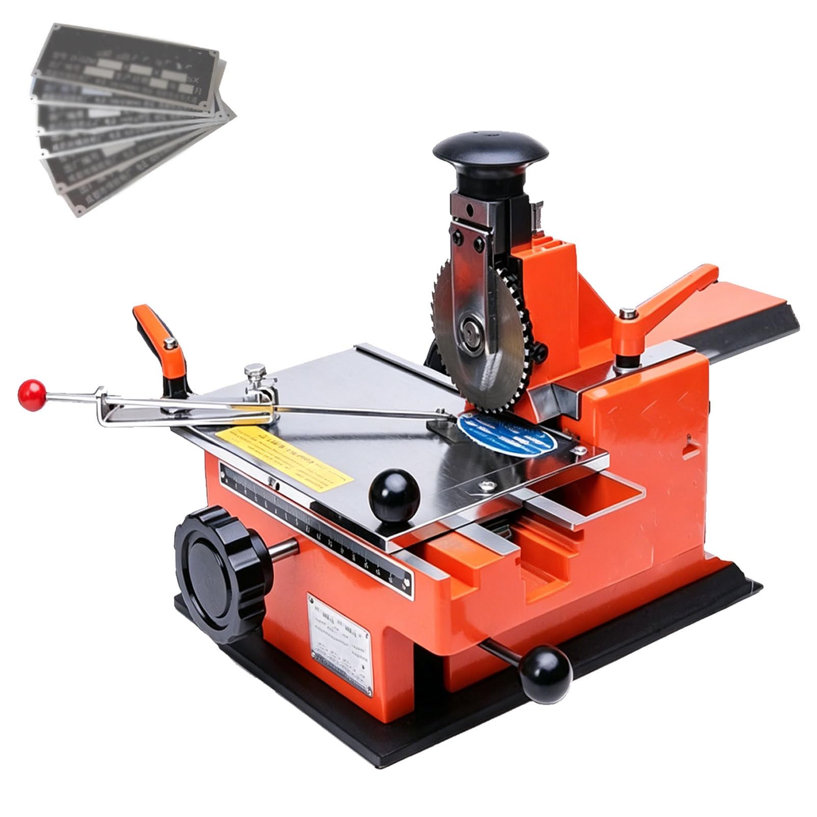 Pfps Semi-Automatic Embosser Dog Tag Printer, Metal Nameplate Stamping Machine with 40Pcs Standard Characters, for Industrial Tags, Handcraft, Industrial Marking 6mm