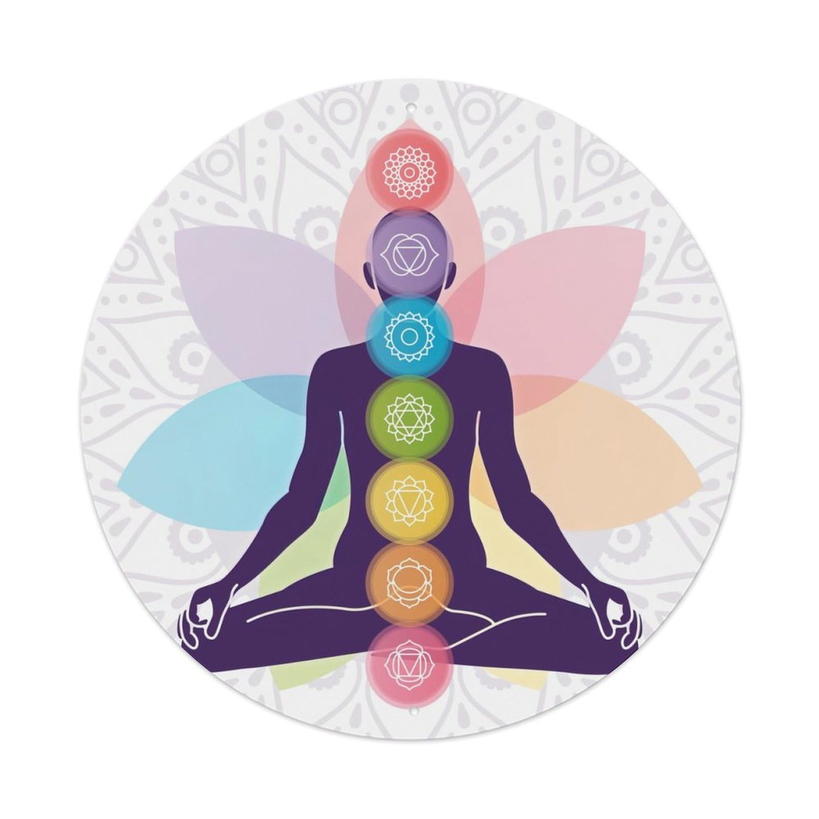 Seven Chakra Yoga Meditation Energy Balance Metal Tin Sign