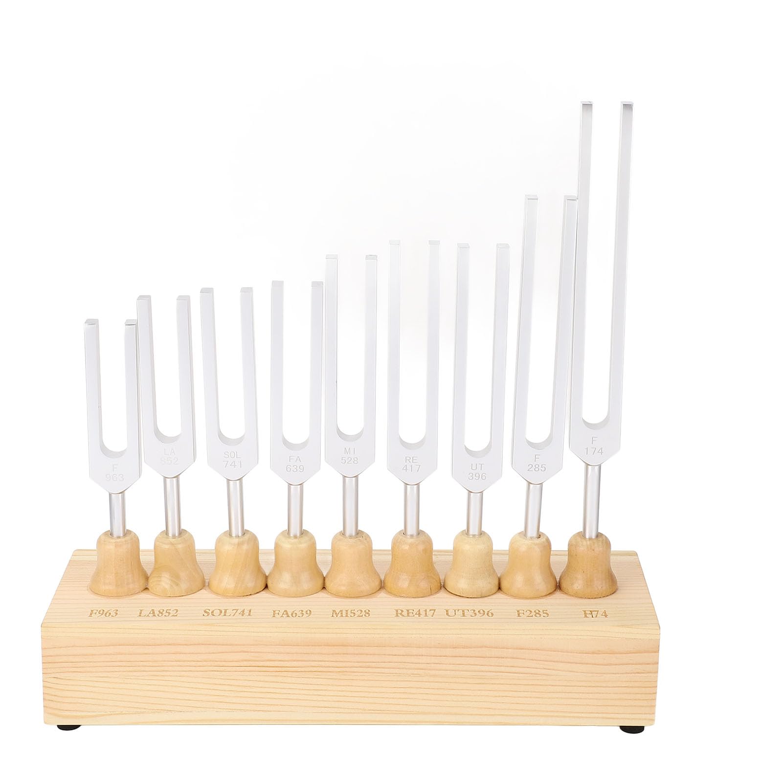 Generic Zestaw Kamertonów Zestaw Kamertonów Młotków 9 Solfeggio do Terapii Dźwiękiem Czakr Uzdrawiającej DNA 396 Hz 528 Hz 741 852 963 z