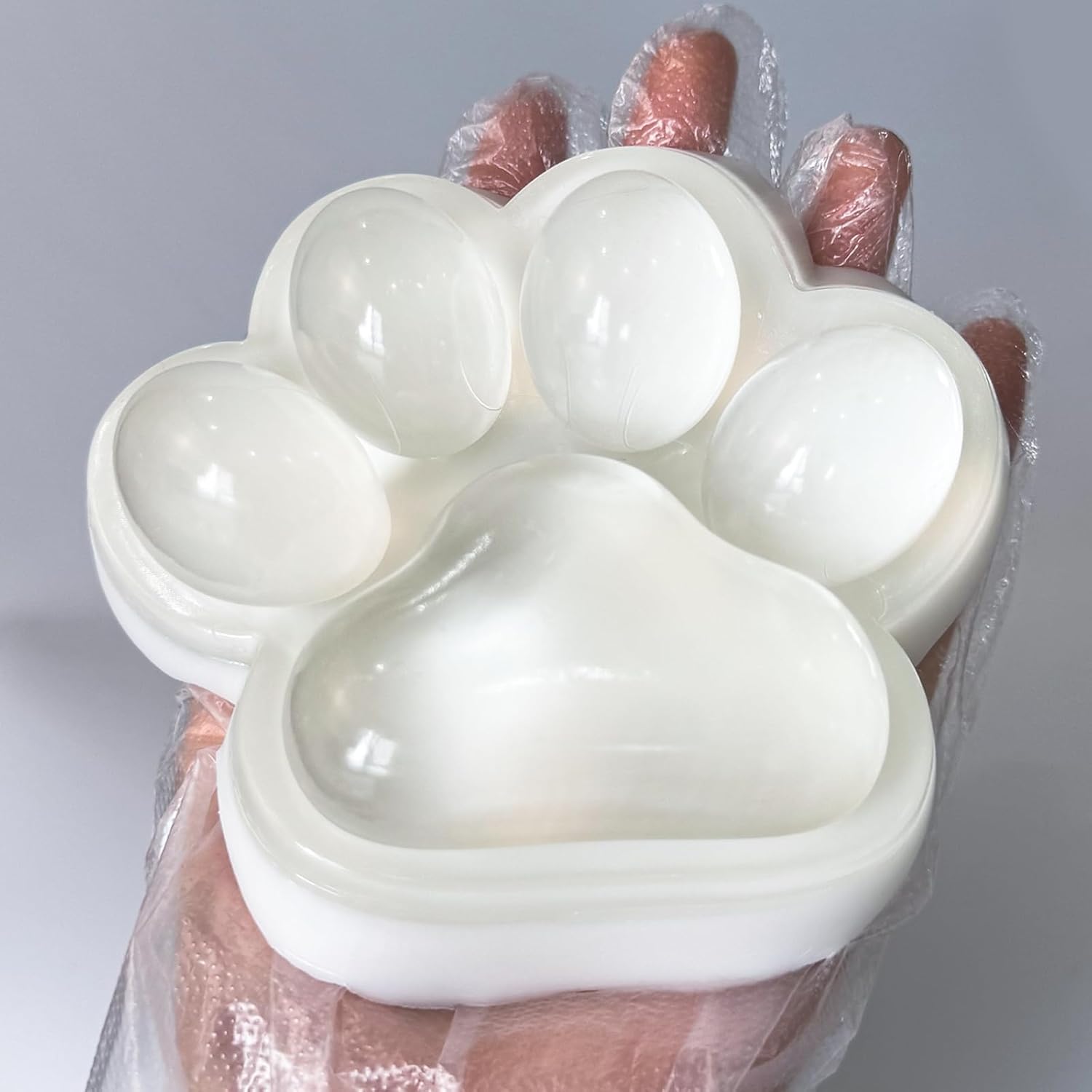 Giant Taba Squishy Paw Toys, Cute Cat Paw Squishy, Fufu Squishy Fidget Toys for Kids and Adults, Super Soft Big Strawberry Cat Paw Squeeze Toys for Stress Relief (White) — image 1