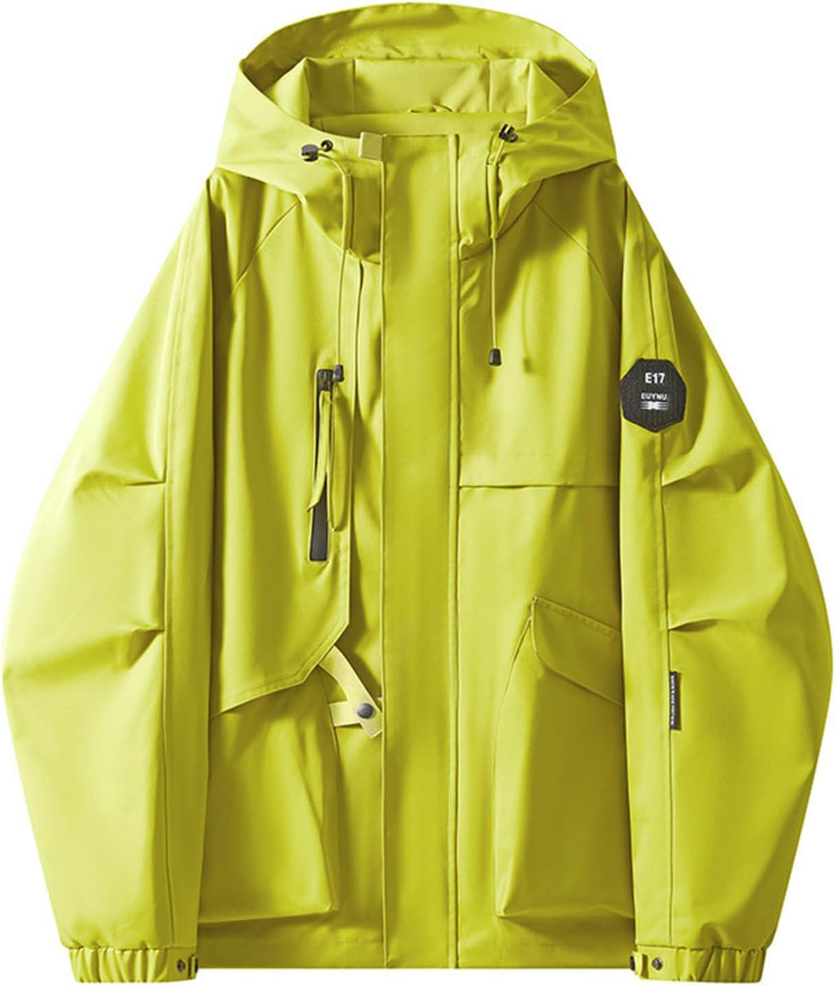 YRAETENM Women's Waterproof Raincoat Lightweight Rain Jacket Hooded Outdoor Windbreaker Packable Zipper Jackets with Pockets
