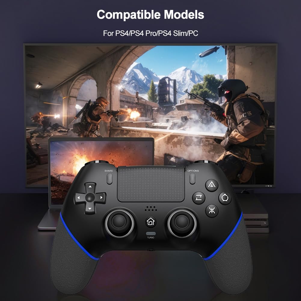 Controlador inalámbrico para juegos Gamepads giroscópicos de 6 ejes, vibración dual, Gamepad para PS4/PC