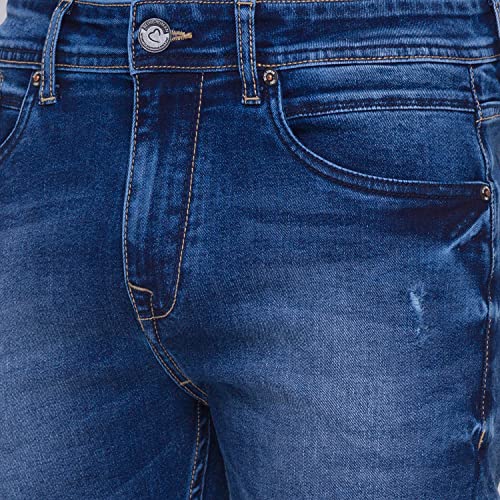 Image of Being Human Blue Slim Straight Fit Denims for Men Clothing