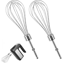 2 Pcs Hand Mixer Beaters Attachments Stainless Steel Replacement Whisk Parts Compatible with Hamilton Beach 62682RZ 62692 64699 62695V Electric Hand Mixers for Baking and Cooking