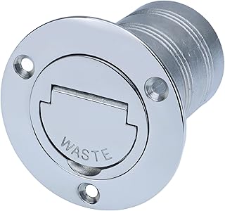 2" Marine Deck Fill/Filler - Fuel/Water/Waste/Gas/Diesel Boat Tank Filler with Keyless Cap & Screws, Polished Finish 316 Stainless Steel Hardware - for Yacht, Caravan