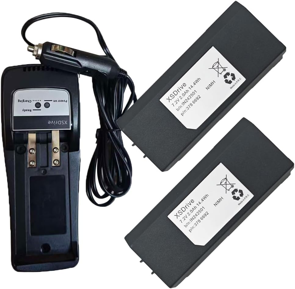 (1*Charger+2*Battery) XSDrive 7.2V 2000mAh Rechargeable with 10-35V XSDrive Battery Car Charger Fit for H3786692 AX-HI6692 HIA7220 Remote Control Battery