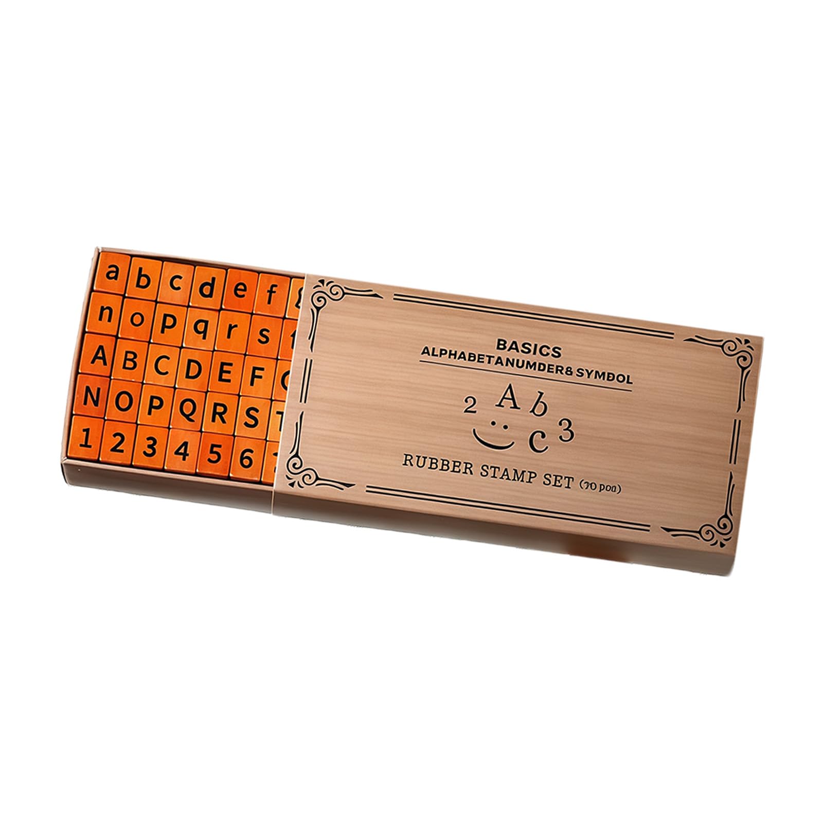 70Pcs Retro Wooden Craft Stamper Letter Number Symbols Rubber Stamper for Scrapbooking Card Making Invitation Handcraft Rubber Postage