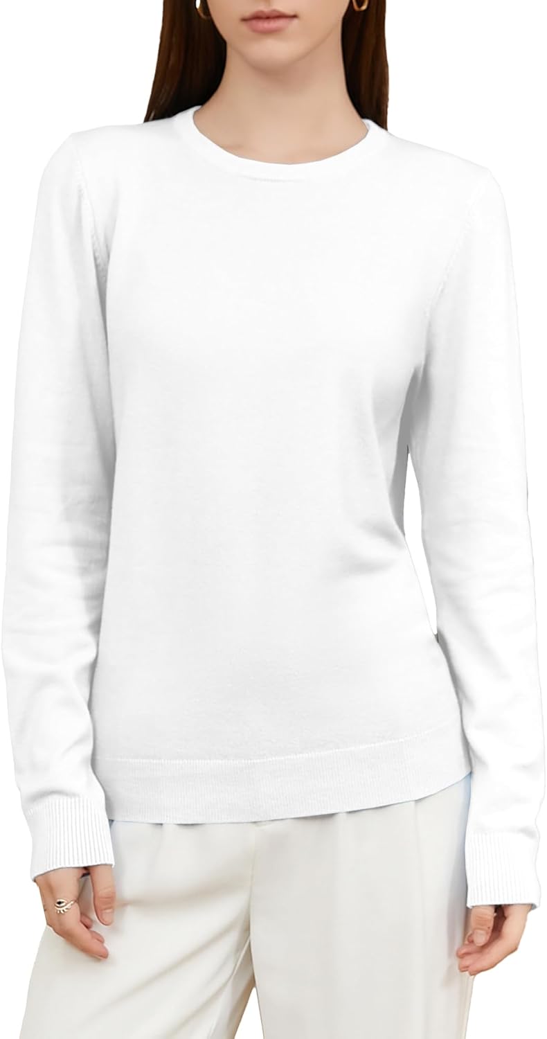 SANGTREE Women's Sweaters Crewneck Long Sleeve Soft Knit Pullover Jumper Tops Casual Fall Sweaters