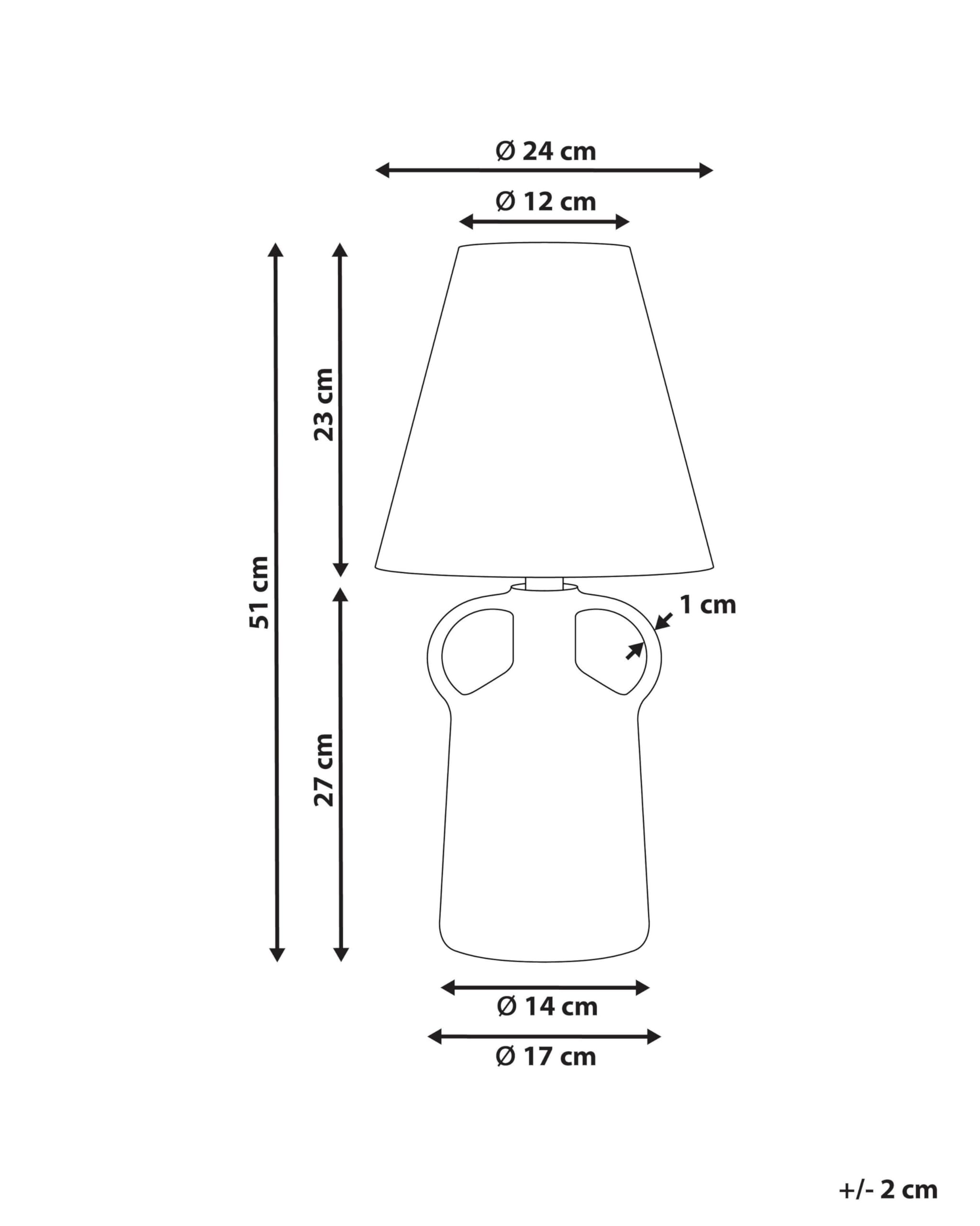 Beliani Lampe de Table en Céramique Blanche et Corde en Papier avec Poignées 51 cm de Chevet Larissos